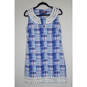 Vineyard Vines blue and white plaid dress size 6